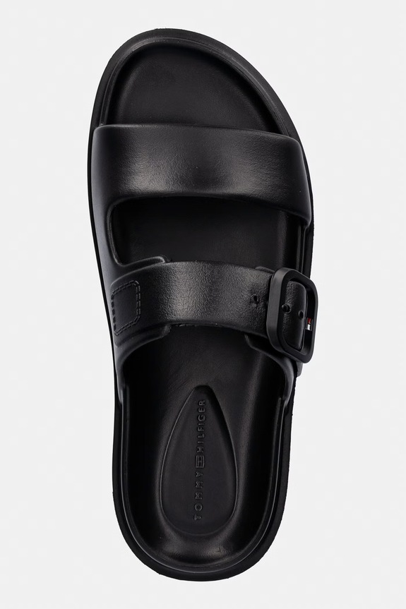 Tommy Hilfiger papuci pentru femei TH LIGHT DOUBLE STRAP SANDAL negru FW0FW08953