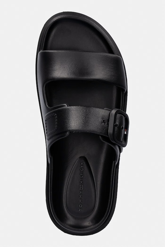 Tommy Hilfiger papuci pentru femei TH LIGHT DOUBLE STRAP SANDAL negru FW0FW08953