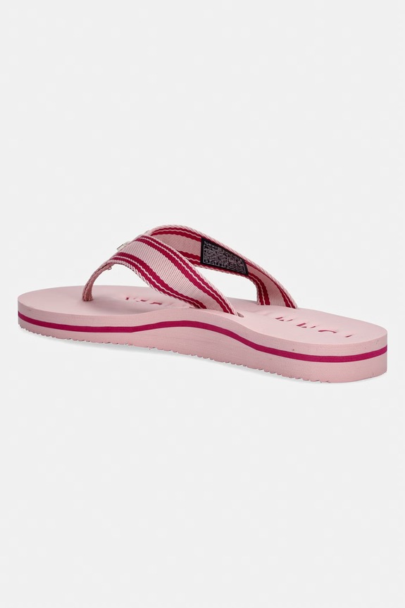 Încălțăminte Tommy Hilfiger șlapi de damă TH WEBBING SUMMER SANDAL FW0FW09193 roz