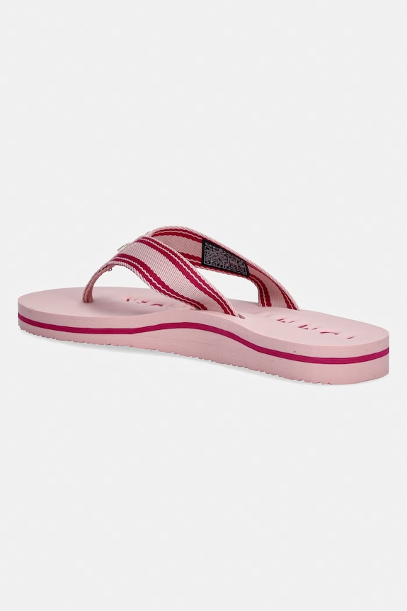Încălțăminte Tommy Hilfiger șlapi de damă TH WEBBING SUMMER SANDAL FW0FW09193 roz