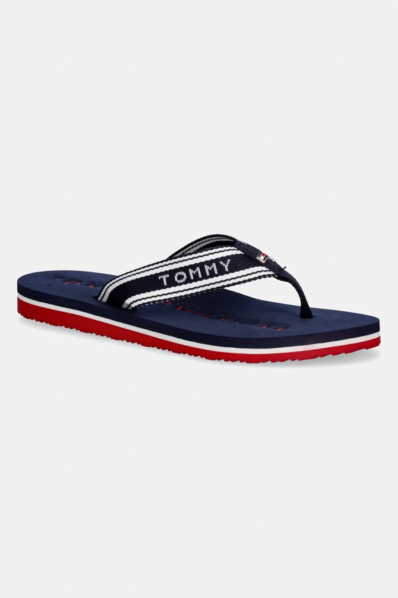 Tommy Hilfiger șlapi de damă TH WEBBING SUMMER SANDAL bleumarin FW0FW09193