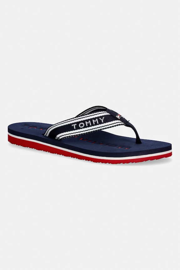 Tommy Hilfiger șlapi de damă TH WEBBING SUMMER SANDAL bleumarin FW0FW09193