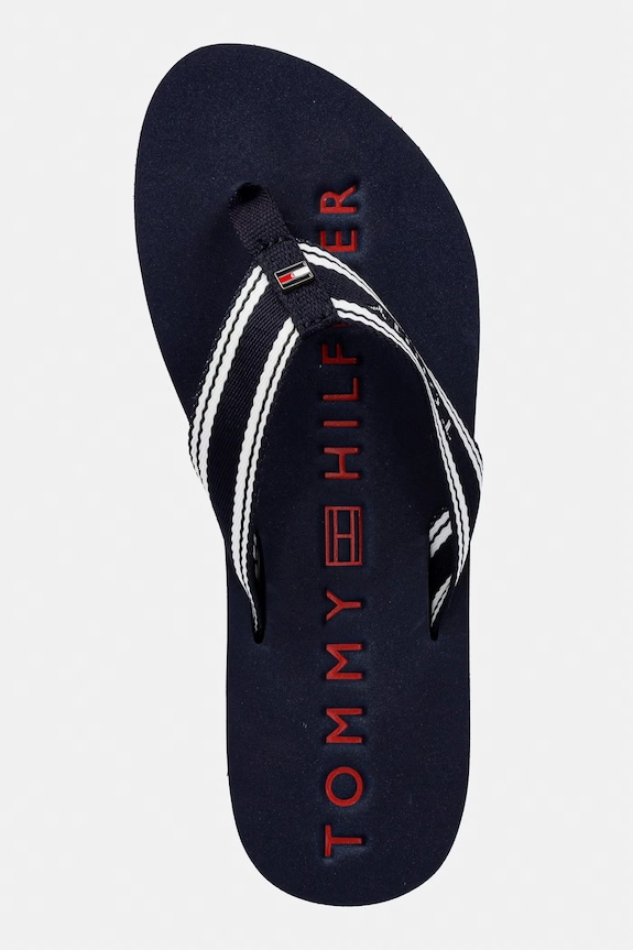 Tommy Hilfiger șlapi de damă TH WEBBING SUMMER SANDAL bleumarin FW0FW09193