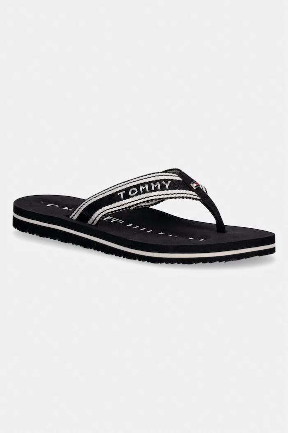Tommy Hilfiger șlapi de damă TH WEBBING SUMMER SANDAL negru FW0FW09193