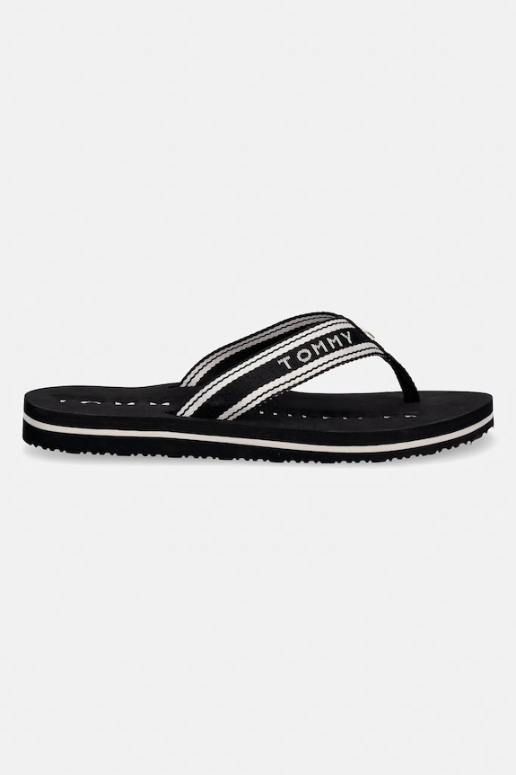 Tommy Hilfiger șlapi de damă TH WEBBING SUMMER SANDAL FW0FW09193 negru SS26