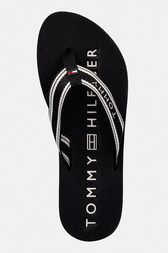 Tommy Hilfiger șlapi de damă TH WEBBING SUMMER SANDAL negru FW0FW09193