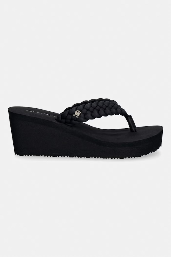 Tommy Hilfiger japonki damskie TH WEDGE BRAIDED SUMMER FW0FW09198 czarny SS26