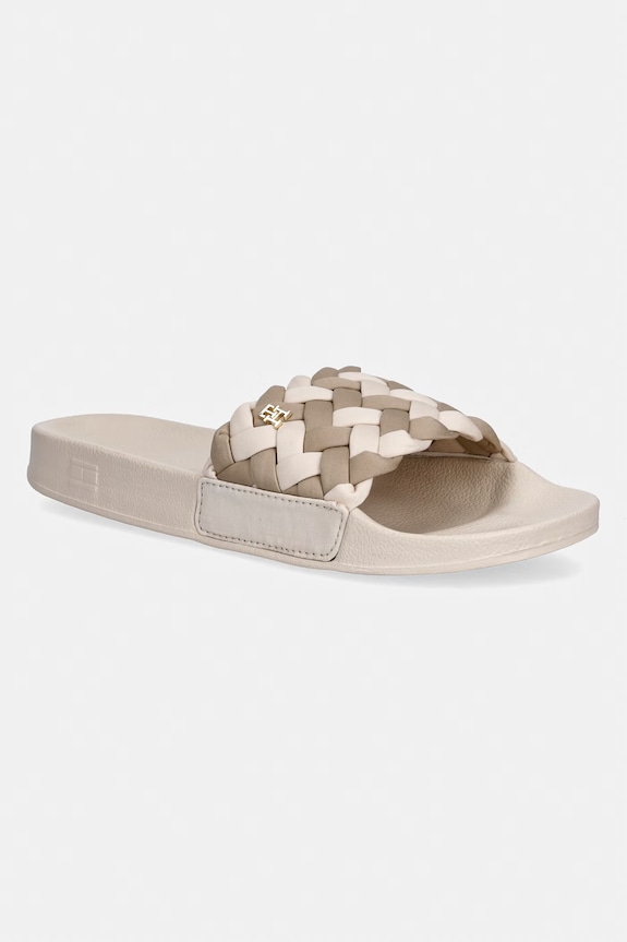 Tommy Hilfiger šľapky dámske TH BRAIDED POOL SLIDE béžová FW0FW09203