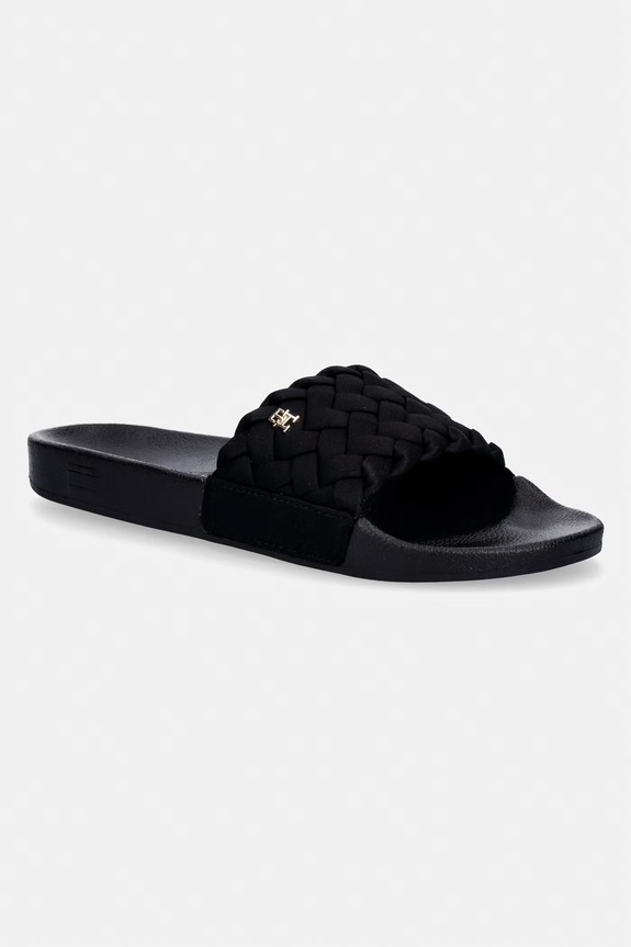 Tommy Hilfiger šľapky dámske TH BRAIDED POOL SLIDE čierna FW0FW09203