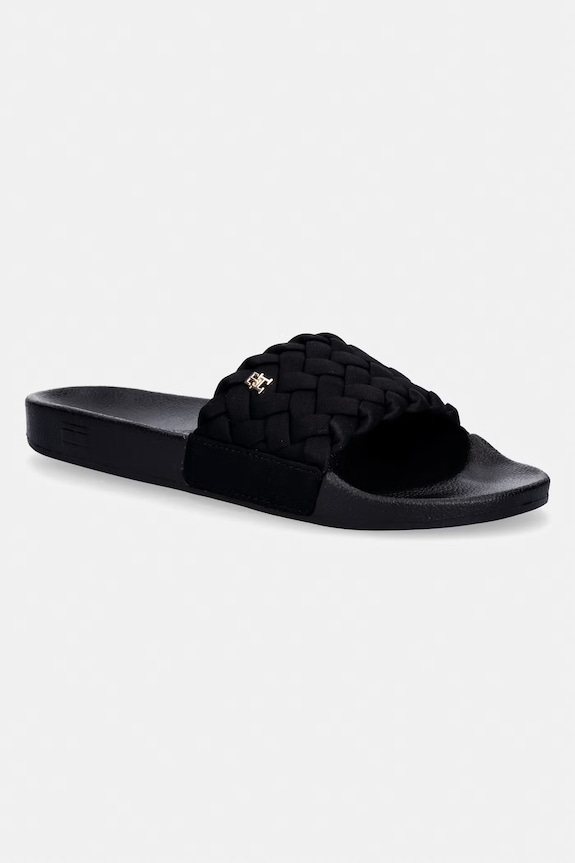 Tommy Hilfiger šľapky dámske TH BRAIDED POOL SLIDE čierna FW0FW09203