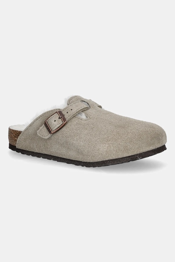 Detské semišové šľapky Birkenstock Boston béžová 1030480.26.35
