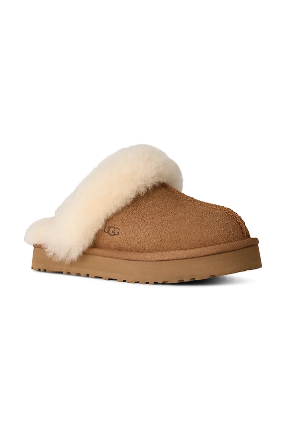 UGG kapcie zamszowe dziecięce DISQUETTE 1171199K brązowy AA00