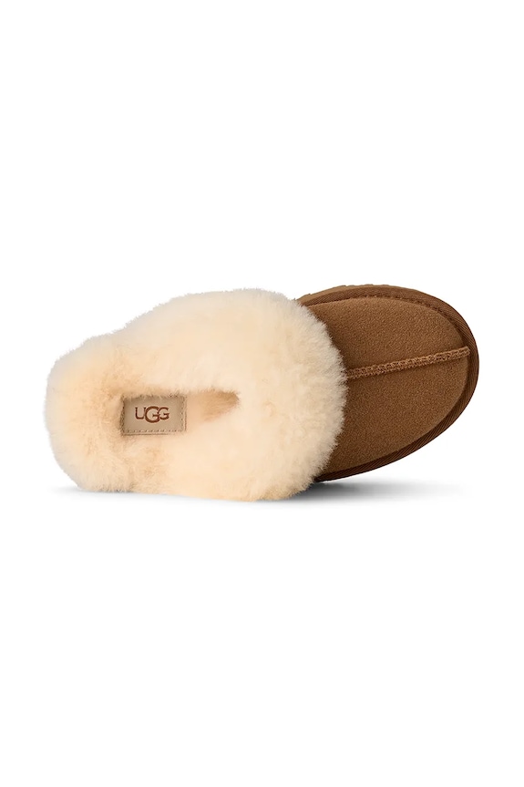 UGG kapcie zamszowe dziecięce DISQUETTE 1171199K brązowy