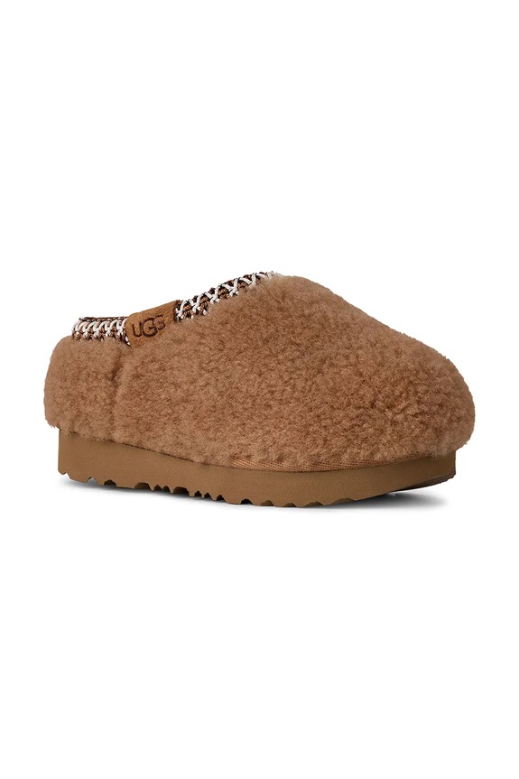 Detské papuče UGG TASMAN MAXI CURLY 1158256T hnedá AW25