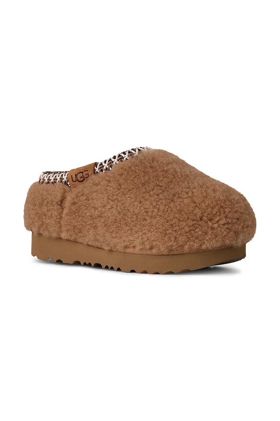 Detské papuče UGG TASMAN MAXI CURLY 1158256T hnedá AW25