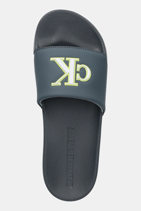 Calvin Klein Jeans klapki SLIDE JELLY MONO PU szary YM0YM01281