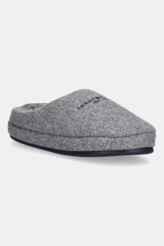 Tommy Hilfiger kapcie FELT HOUSE SHOE szary FM0FM05614