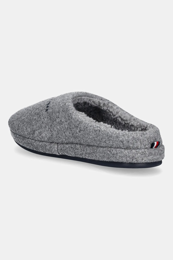 Obuwie Tommy Hilfiger kapcie FELT HOUSE SHOE FM0FM05614 szary