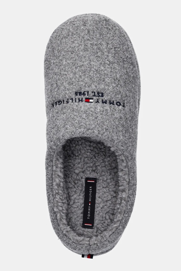 Tommy Hilfiger kapcie FELT HOUSE SHOE szary FM0FM05614