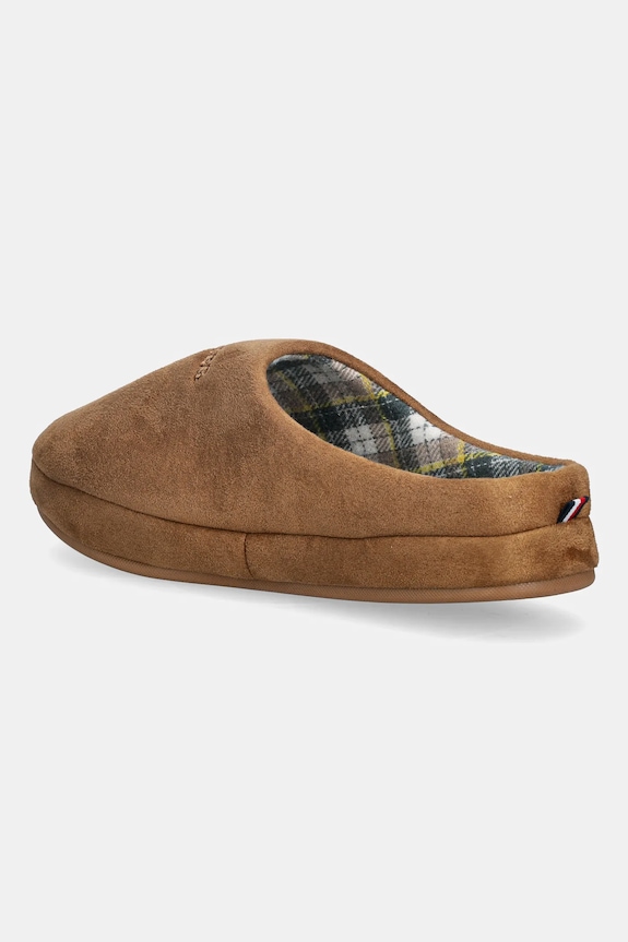 Obuv Papuče Tommy Hilfiger M SDE CHECK HOUSE SHOE FM0FM05615 hnedá