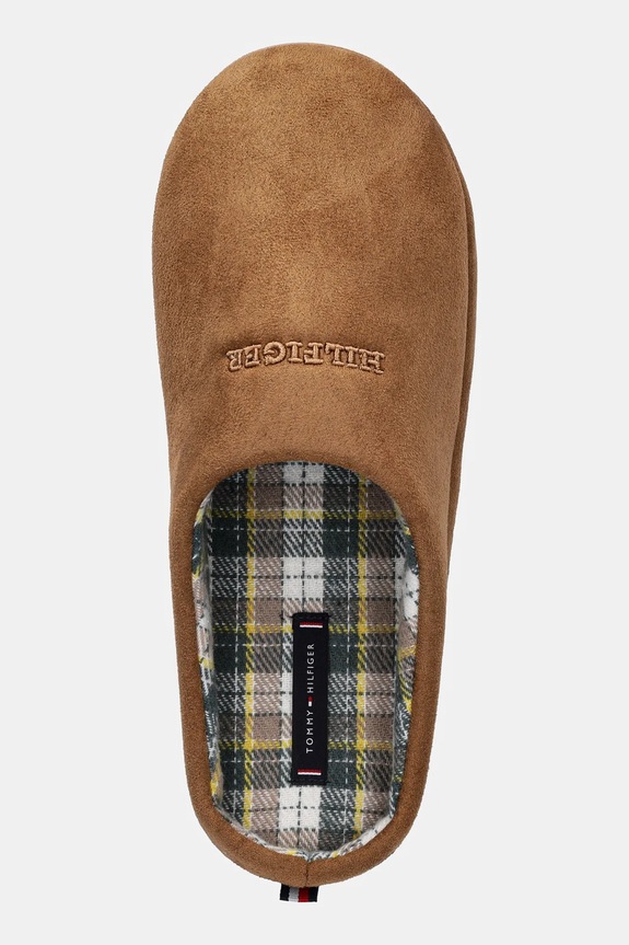 Papuče Tommy Hilfiger M SDE CHECK HOUSE SHOE hnedá FM0FM05615