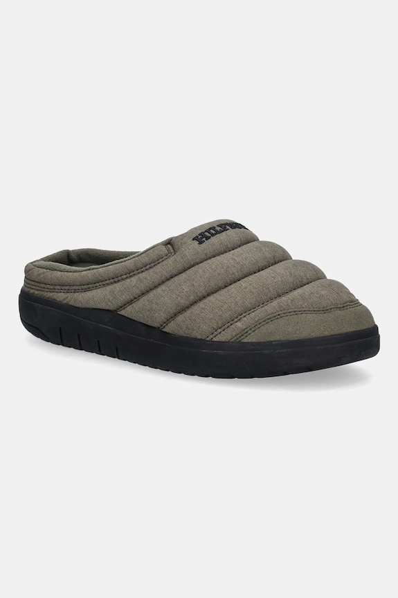 Papuče Tommy Hilfiger COMFORT ELEVATED HOUSE SHOE zelená FM0FM05616