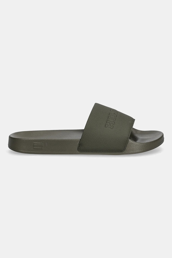 Pantofle Tommy Hilfiger TUMBLE HILFIGER POOL SLIDE FM0FM05619 zelená AW25