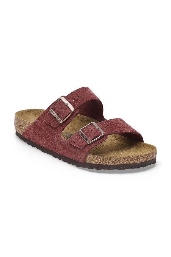 Birkenstock klapki zamszowe Arizona 1028353 czerwony AW25