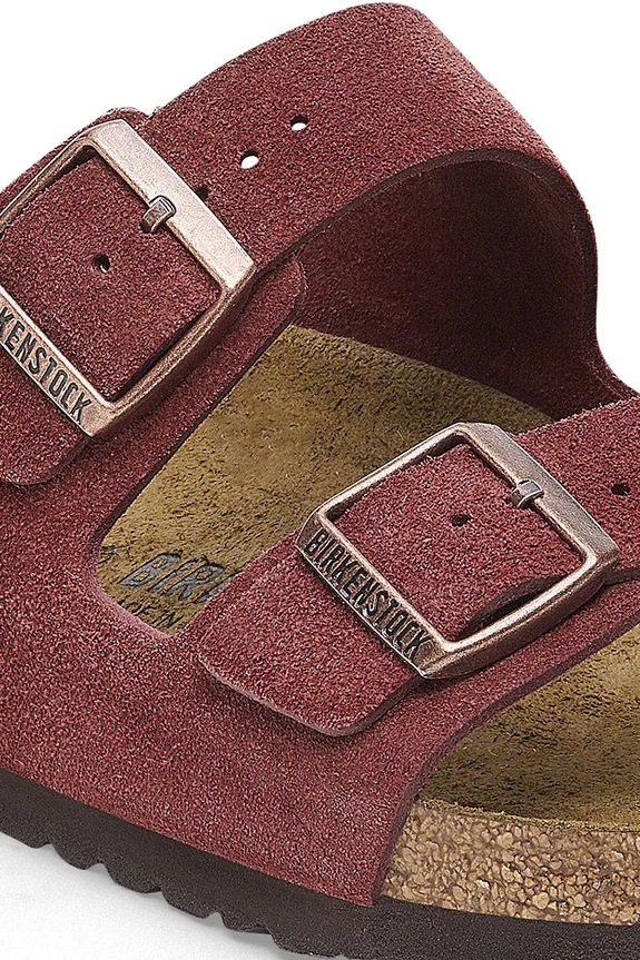 Obuwie Birkenstock klapki zamszowe Arizona 1028353 czerwony
