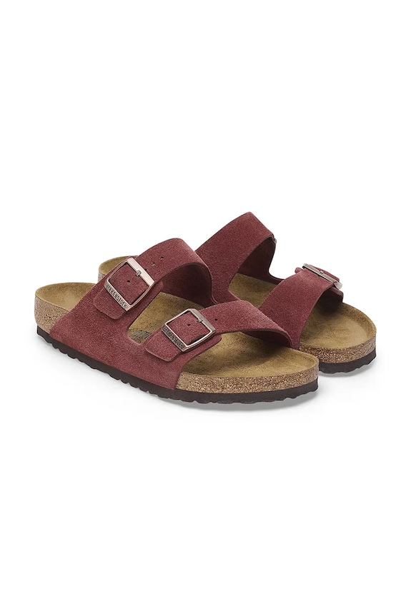 Birkenstock klapki zamszowe Arizona czerwony 1028353