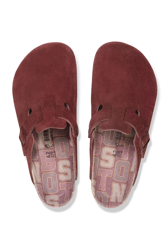 Încălțăminte Birkenstock papuci din piele Boston Varsity 1030648 rosu