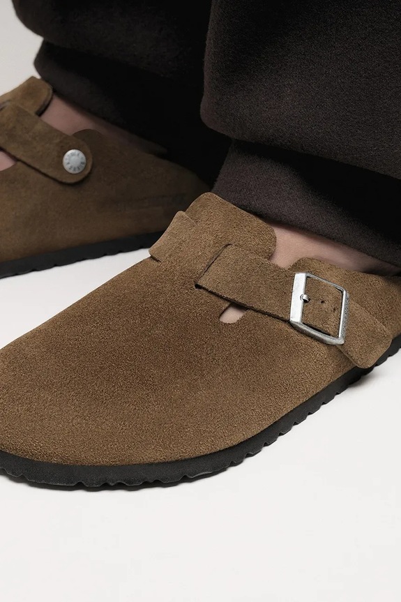 Semišové šľapky Birkenstock Boston 1030814