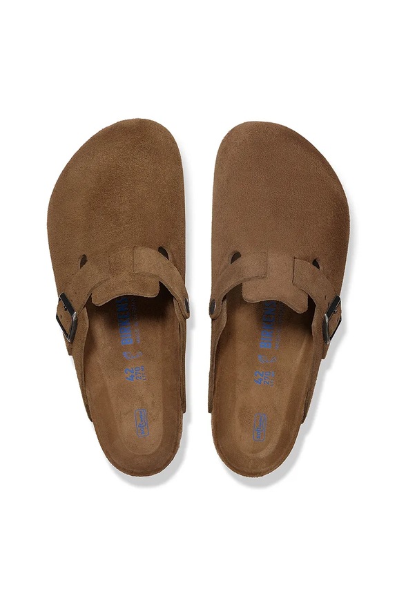 Semišové šľapky Birkenstock Boston hnedá 1030814