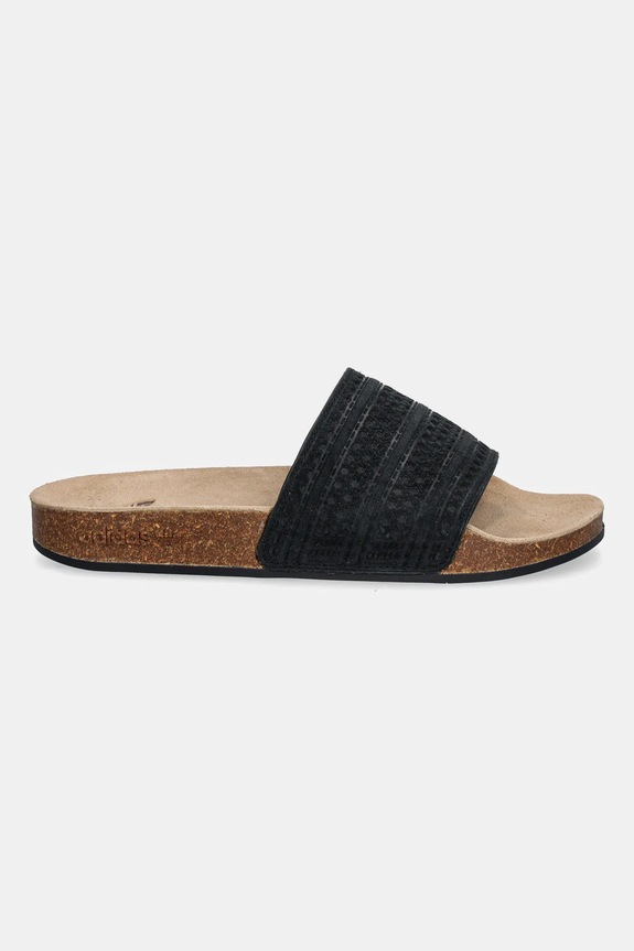 Замшеві шльопанці adidas Originals Adilette RS JR3596 чорний AW25