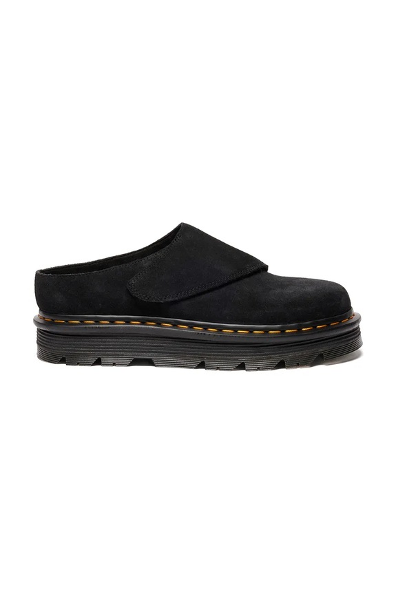 Παντόφλες σουέτ Dr. Martens ZebZag AnyWair Mule ίσια πλατφόρμα μαύρο DM41730001