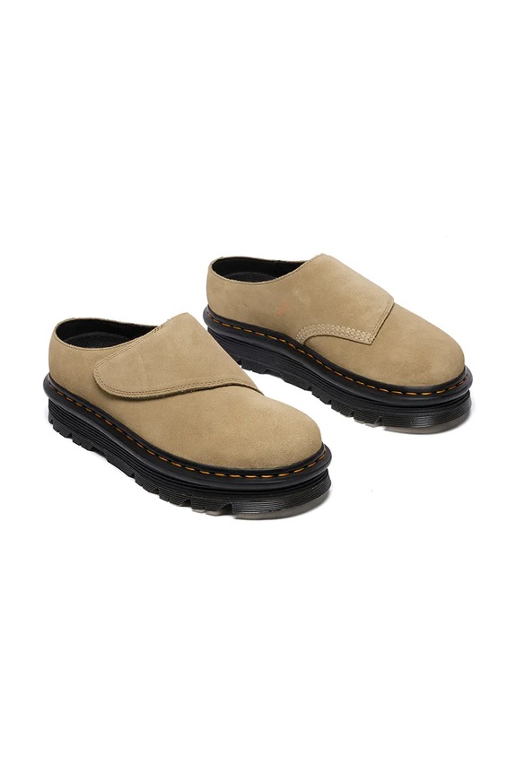 Dr. Martens klapki zamszowe ZebZag AnyWair Mule DM41730200 beżowy AW25