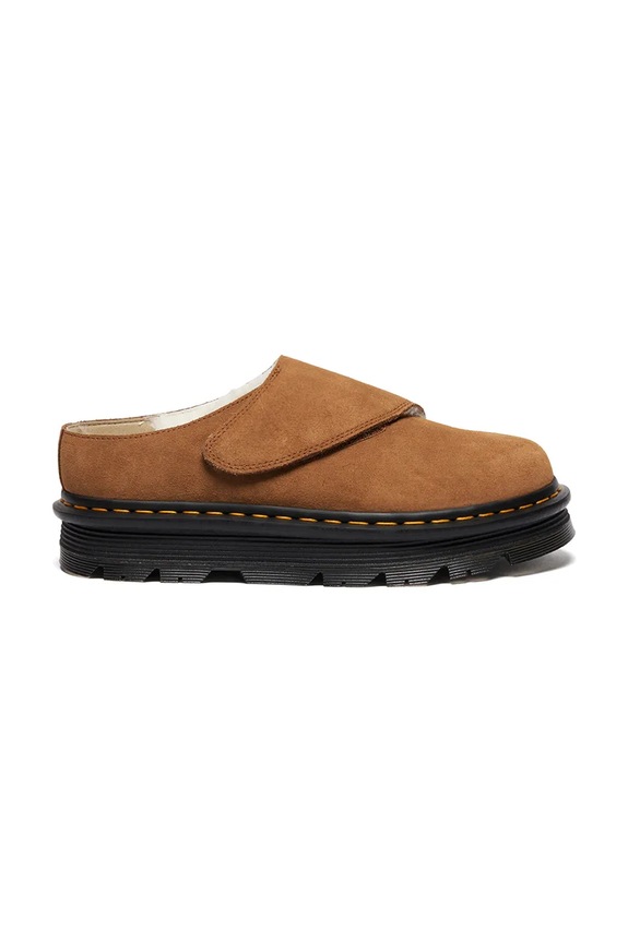 Dr. Martens klapki skórzane ZebZag AnyWair Warm Lined Mule mules brązowy DM41731200