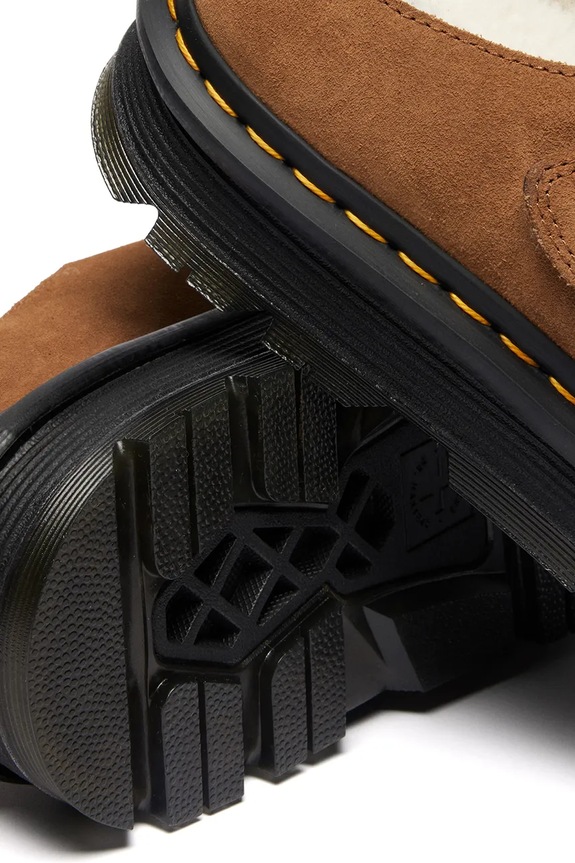 Dr. Martens klapki skórzane ZebZag AnyWair Warm Lined Mule DM41731200 brązowy