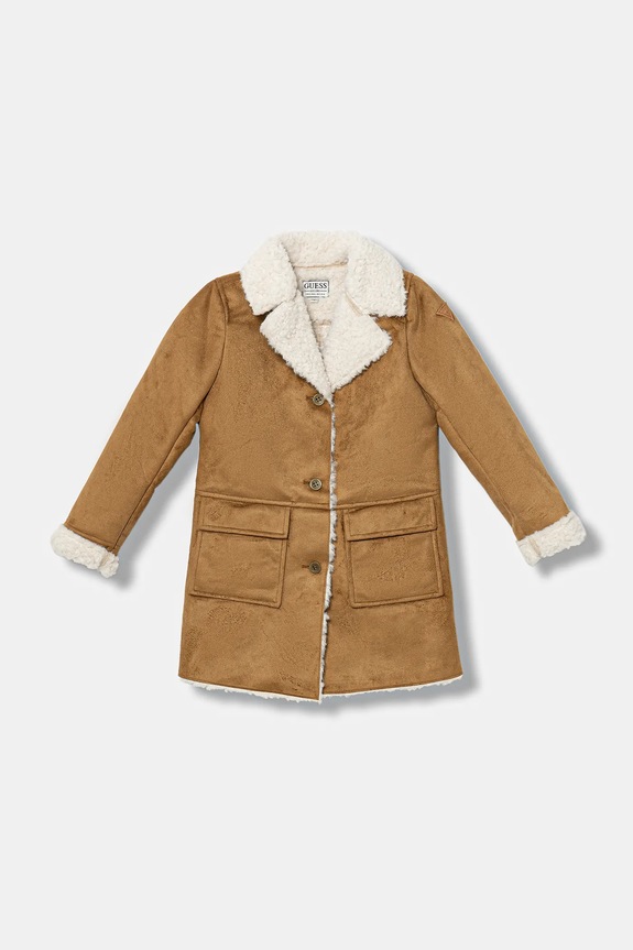 Dječji kaput Guess lagana podstava smeđa L5BL00.WHGN0.9BYA