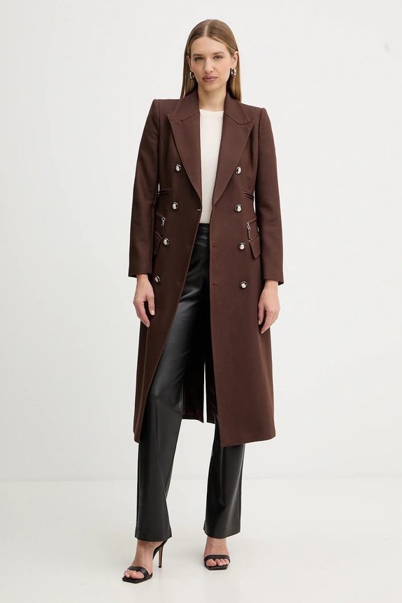 Elisabetta Franchi płaszcz CP01056E2 brązowy AW25