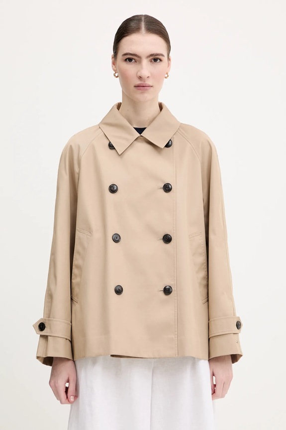 Bavlněný trenčkot Tommy Hilfiger nezateplené béžová WW0WW45618