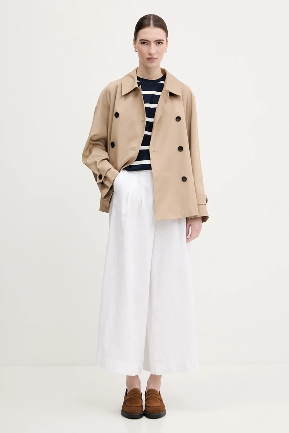 Bavlněný trenčkot Tommy Hilfiger WW0WW45618 béžová AW25