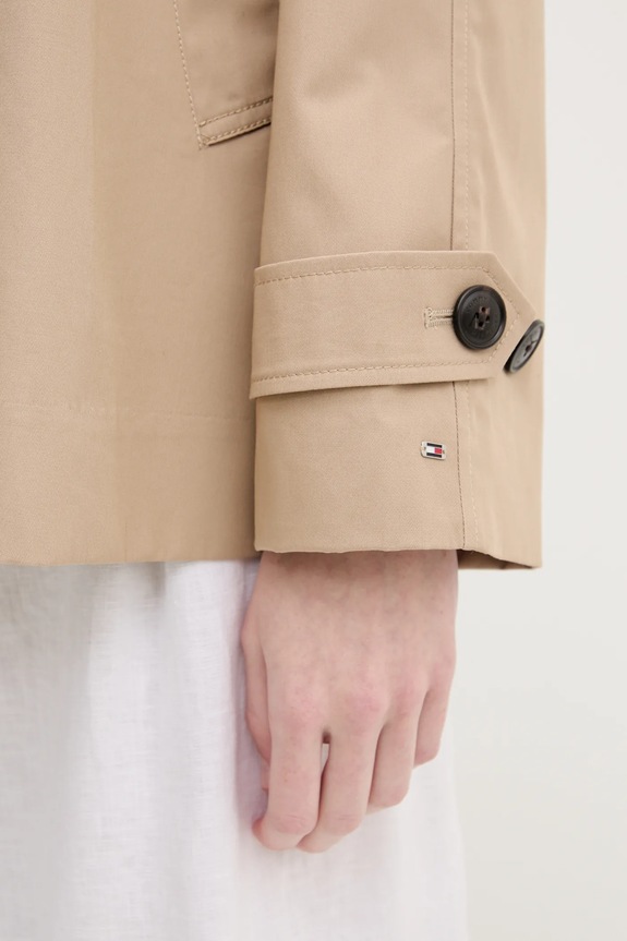 Bavlněný trenčkot Tommy Hilfiger WW0WW45618 béžová