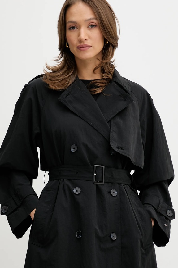 Trenčkot Tommy Hilfiger čierna WW0WW45632