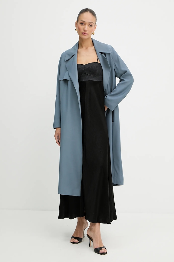 Kabát BOSS Calissya 50541507 modrá AW25