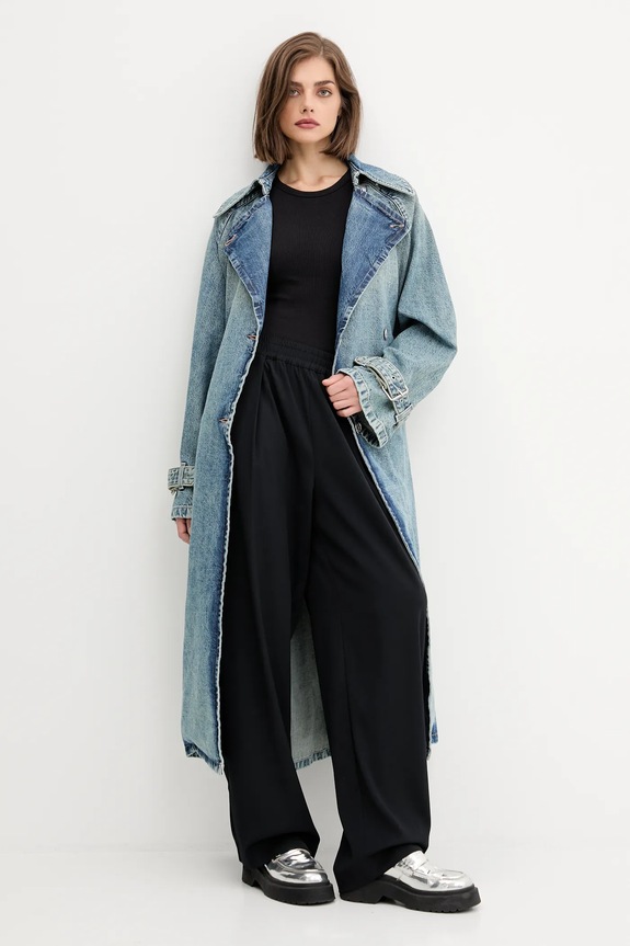 HUGO Blue palton din denim Garena_2_B 50541545 albastru AW25