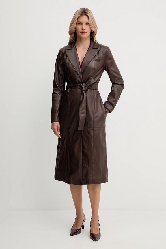 Kožni kaput Marciano by Guess LANA 5YGL08.7345A smeđa AW25