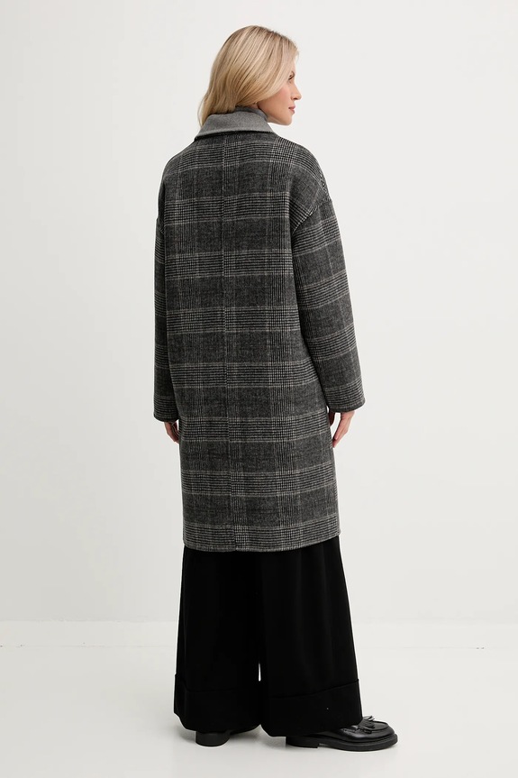 Abbigliamento United Colors of Benetton cappotto reversibile con lana 23AEDN081 grigio