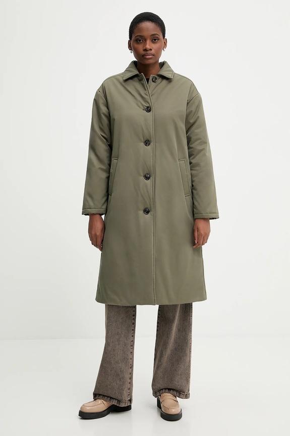 Пальто United Colors of Benetton с подкладкой зелёный 2I1UDN08F