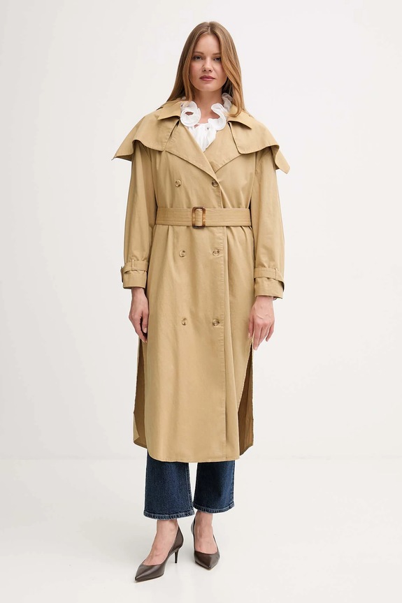 Bavlnený trenčkot Hoss Intropia oversize zelená 5452468.